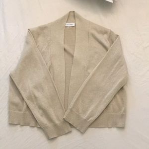 2/$30.  Calvin Klein Gold Shimmer 3/4 sleeve Shrug